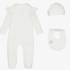 Dolce amp; Gabbana Girls White & Gold Cotton Babygrow Gift Set Sale