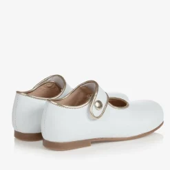 Childrens Classics Girls White & Gold Shoes Discount
