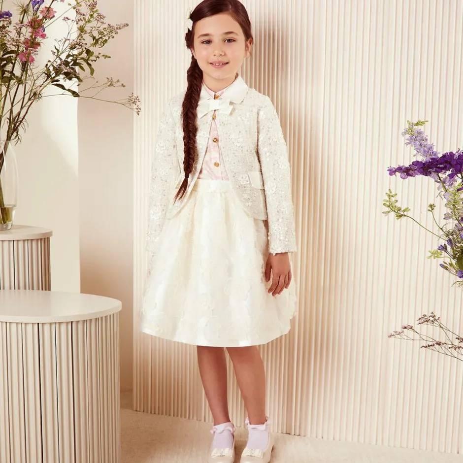 Story Loris Girls White & Pale Pink Ruffle Socks Online