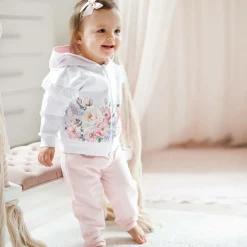 Sofija Girls White & Pink Cotton Tracksuit Online