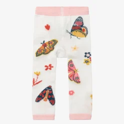 Powell Craft Girls White & Pink Cotton Butterfly Leggings Discount