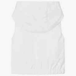 Moncler Enfant Girls White & Pink Essien Hooded Gilet Online