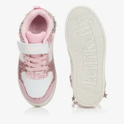 Lelli Kelly Girls White & Pink Glitter Velcro Trainers Online