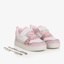 Lelli Kelly Girls White & Pink Glitter Velcro Trainers Online