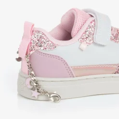 Lelli Kelly Girls White & Pink Glitter Velcro Trainers Online