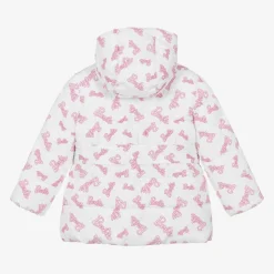 Monnalisa Girls White & Pink Puffer Barbie Coat Online