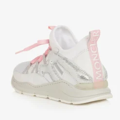 Moncler Enfant Girls White & Pink Trainers Outlet