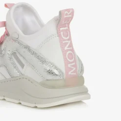 Moncler Enfant Girls White & Pink Trainers Outlet