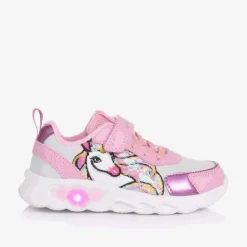 Lelli Kelly Girls White & Pink Unicorn Light-Up Trainers
