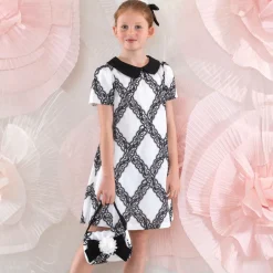 Patachou Girls White & Black Lace Handbag (17cm) Discount