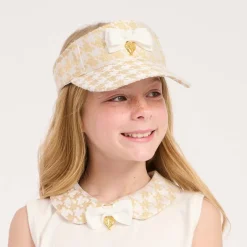 Angels Face Girls White & Gold Visor Snowdrop Discount