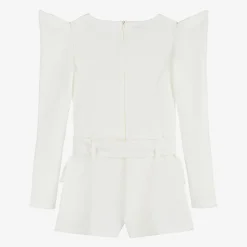 Fun amp; Fun Girls White Belted Playsuit