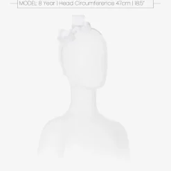 Peach Ribbons Girls White Bow Hairband Discount