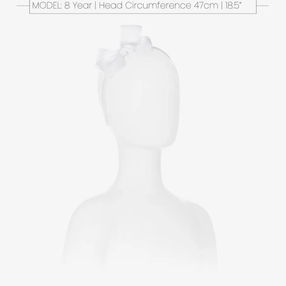 Peach Ribbons Girls White Bow Hairband Discount