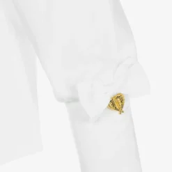 Angels Face Girls White Bow Sleeve Top New