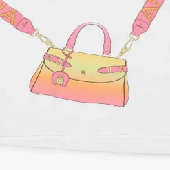 AIGNER Girls White Cotton Bag Print T-Shirt Best