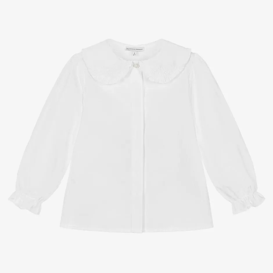 Beatrice amp; George Girls White Cotton Blouse Sale