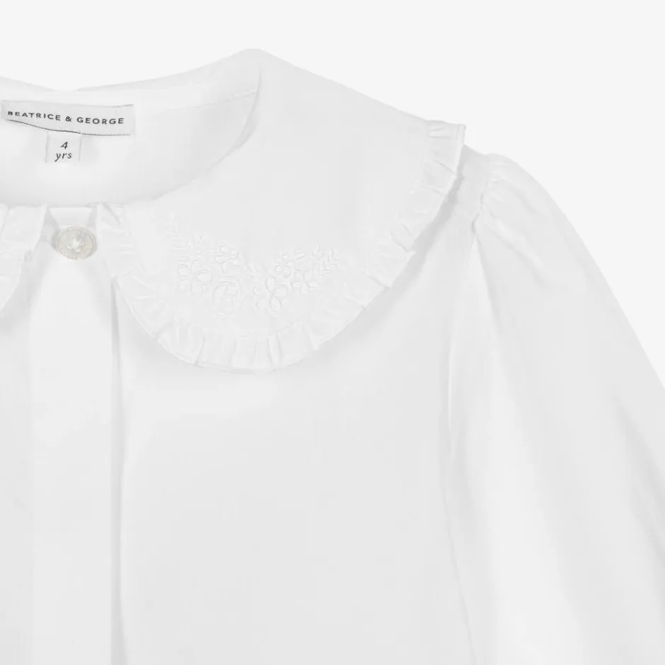 Beatrice amp; George Girls White Cotton Blouse Sale