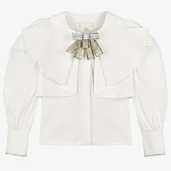 Junona Girls White Cotton Blouse