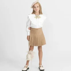 Junona Girls White Cotton Blouse