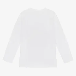 Stella McCartney Kids Girls White Cotton Cat Top Clearance