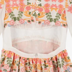 Marlo Kids Girls White Cotton Embroidered Floral Dress Best