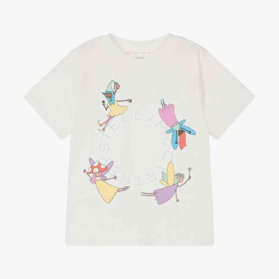 Stella McCartney Kids Girls White Cotton Fairy T-Shirt