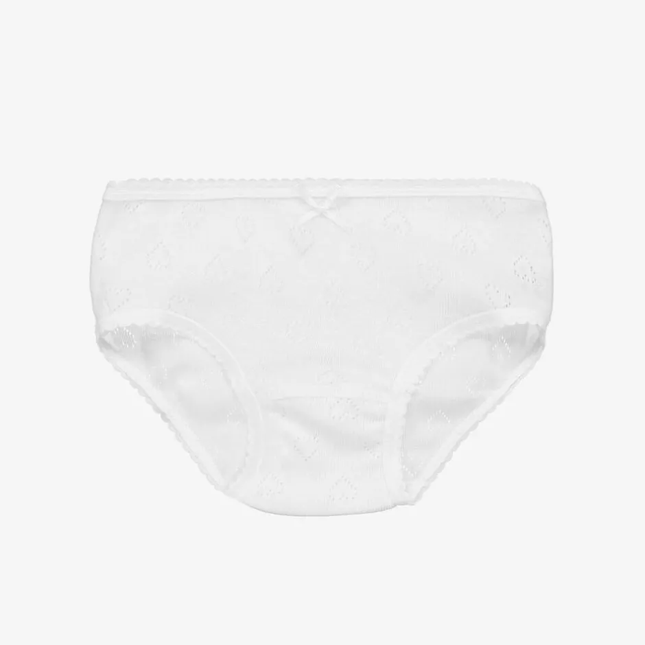 Babidu Girls White Cotton Knickers Outlet