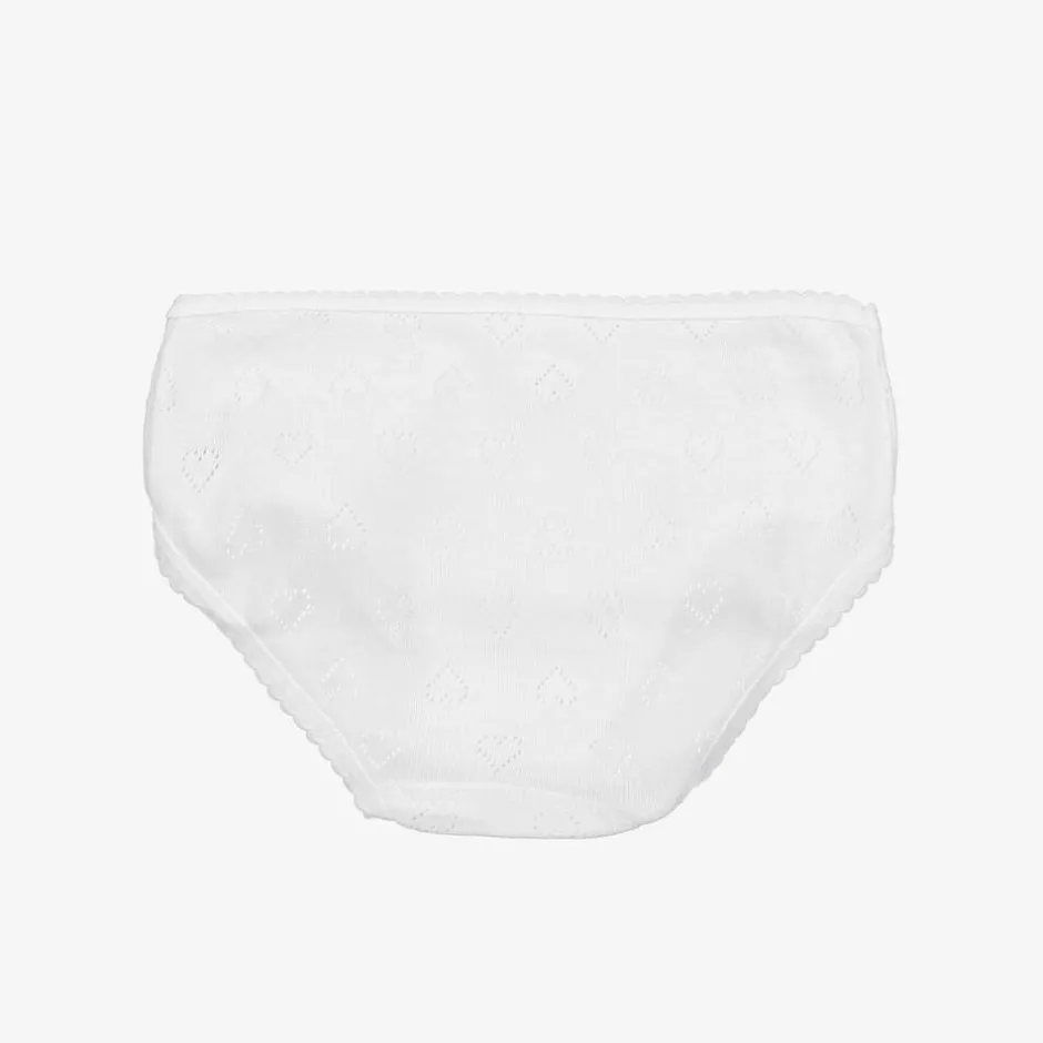 Babidu Girls White Cotton Knickers Outlet