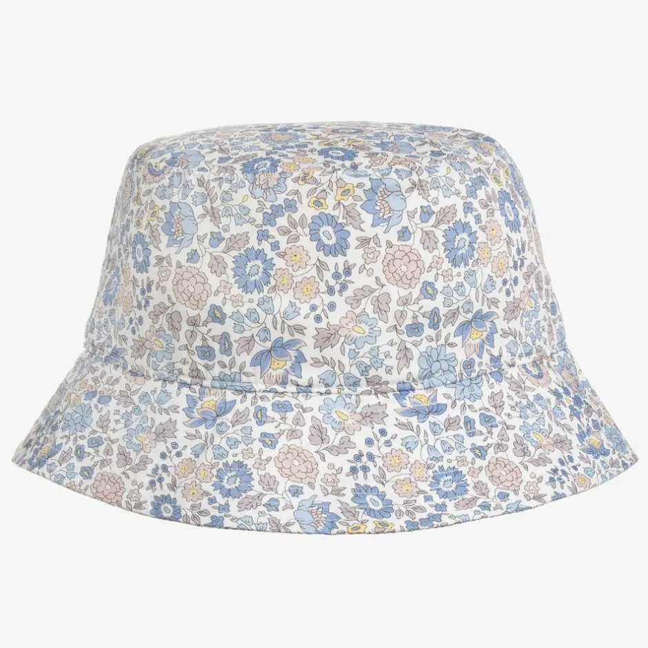 Milledeux Girls White Cotton Liberty Print Sun Hat Outlet