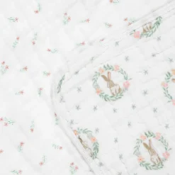 aden + anais Girls White Cotton Muslin Blanket (112cm) Clearance