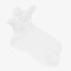 Story Loris Girls White Cotton Ruffle Socks Outlet