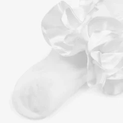 Caramelo Kids Girls White Cotton Ruffle Tights Sale