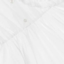 MSGM Girls White Cotton Ruffle Shirt Dress Best