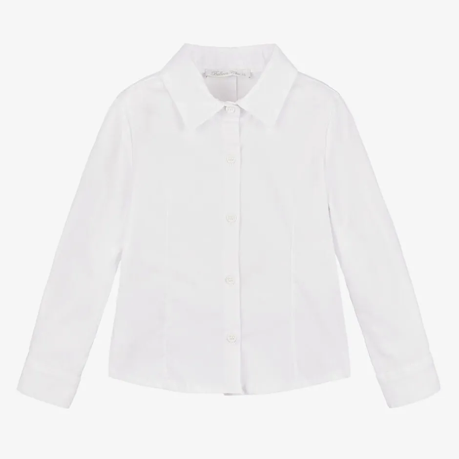 Balloon Chic Girls White Cotton Shirt Sale