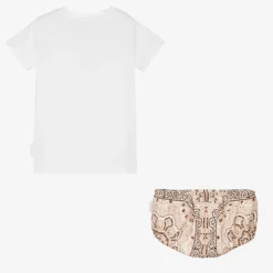 Moncler Enfant Girls White Cotton Shorts Set Best