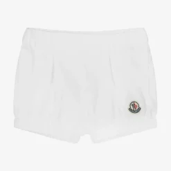 Moncler Enfant Girls White Cotton Shorts
