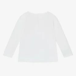 Chloé Girls White Cotton Spiral Print Top Outlet