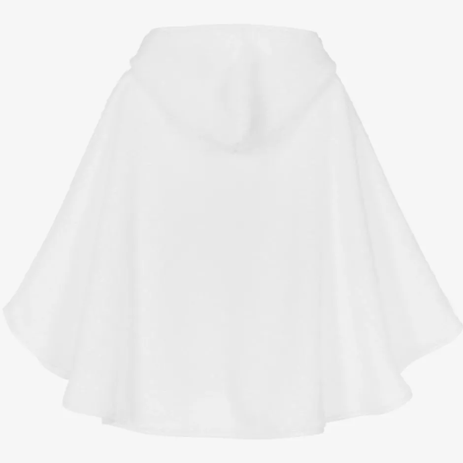 Mitty James Girls White Cotton Towelling Lemon Poncho Discount