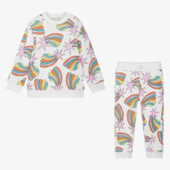 Stella McCartney Kids Girls White Cotton Tracksuit Outlet