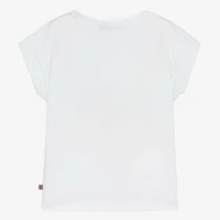 AIGNER Girls White Cotton T-Shirt Hot