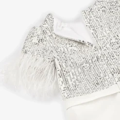 Patachou Girls White Crêpe Chiffon Jumpsuit Outlet