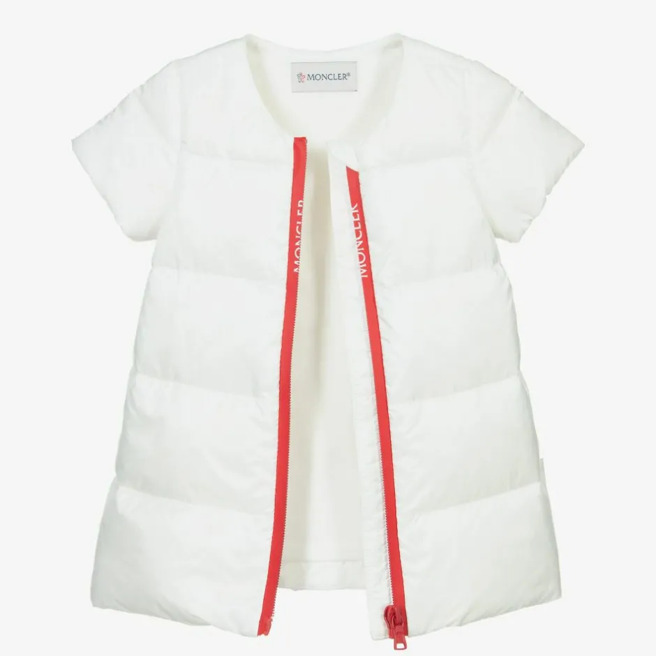 Moncler Enfant Girls White Down Padded Dress Hot