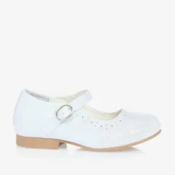 Sevva Girls White Faux Patent Leather Shoes Clearance