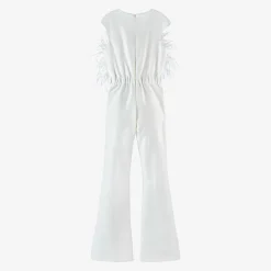 Junona Girls White Feather Jumpsuit Best