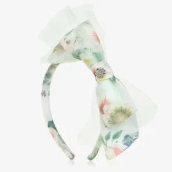 Patachou Girls White Floral Bow Hairband