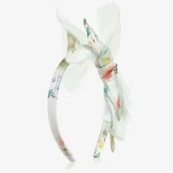 Patachou Girls White Floral Bow Hairband