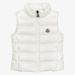Moncler Enfant Girls White Ghany Down Padded Gilet Sale