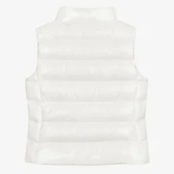 Moncler Enfant Girls White Ghany Down Padded Gilet Sale