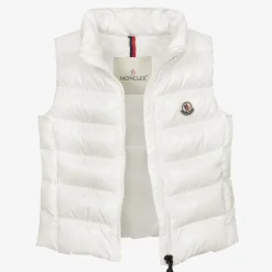 Moncler Enfant Girls White Ghany Down Padded Gilet Sale